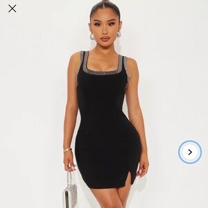 Fashion nova black and rhinestone mini dress